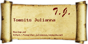 Tomsits Julianna névjegykártya